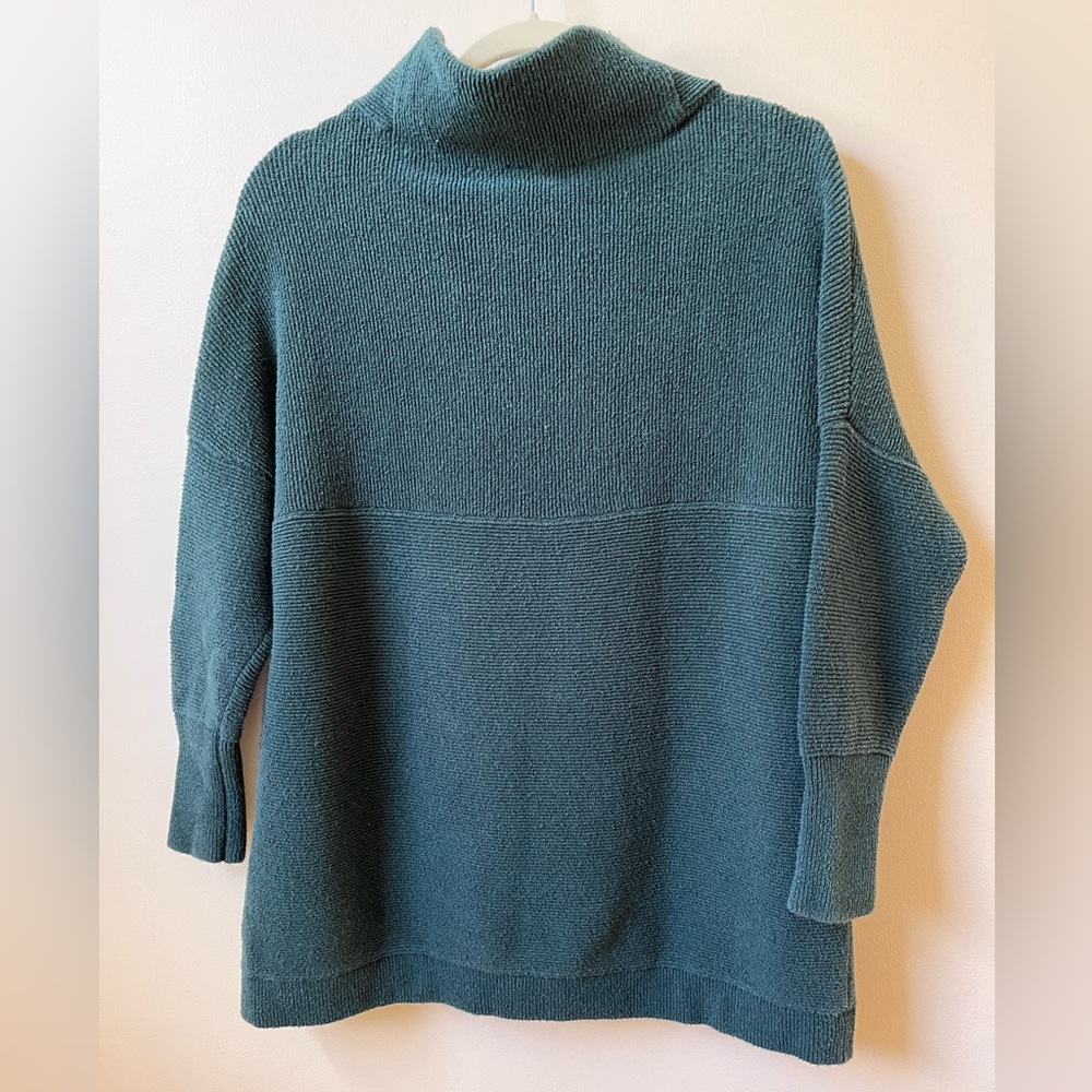 Free People Ottoman Slouchy Tunic Sweater Dress in Dark Turquoise